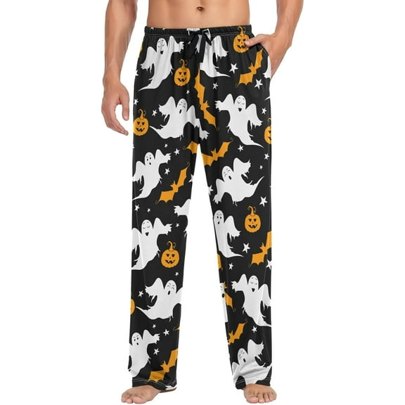 HPINK-T Stylish Men's Pajama Pants 100% Cotton Lounge Soft Warm Sleepwear Pants PJ Bottoms Drawstring and Pockets