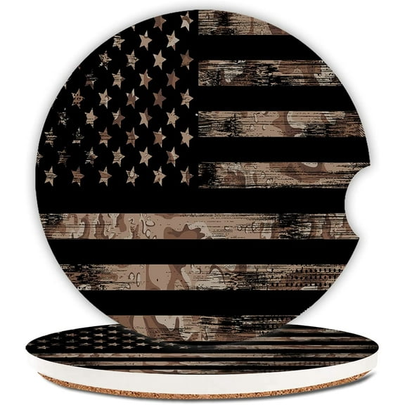 HPINK-T Vintage Baseball Ceramic Cup Holders Car Coasters for Women/Men,Floral Absorbent Drink Cup Car Holder Coasters with A Finger Notch 2.56" Pack of 2