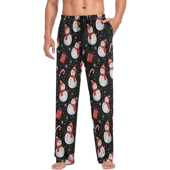 HPINK-T White Black Plaid Men's Pajama Bottoms Pants for Men Soft Men's Separate Bottoms Lounge Pants