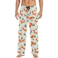 thumbnail image 1 of HPINK-T Winter Foxes Print Men's Cotton Pajama Pants Soft Comfy Sleep & Lounge Pants Pjs Bottoms with Pockets, 1 of 7
