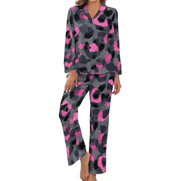 HPINK-T Women Long Sleeve Pajama Set Comfy Pjs Sets Blue Ribbons Plaid 2 Piece Lounge Set