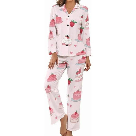 HPINK-T Women Long Sleeve Pajama Set Comfy Pjs Sets Rain And Umbrellas 2 Piece Lounge Set