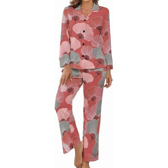 HPINK-T Women Long Sleeve Pajama Set Comfy Pjs Sets Rain And Umbrellas 2 Piece Lounge Set