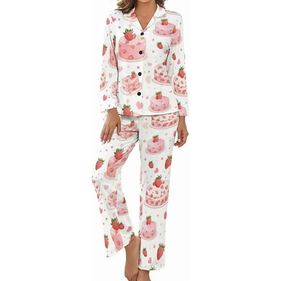 HPINK-T Women Long Sleeve Pajama Set Comfy Pjs Sets Rain And Umbrellas 2 Piece Lounge Set