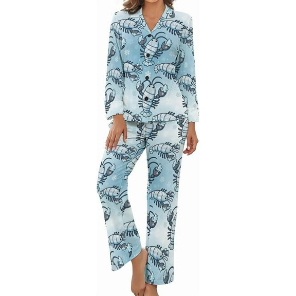 HPINK-T Women Long Sleeve Pajama Set Comfy Pjs Sets Skull Rose Pattern 2 Piece Lounge Set