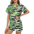 thumbnail image 1 of HPINK-T Women Pajamas Sets Short Sleeve Sleepwear, Soft Satin Button Down Lounge Wear Set 2 Piece Pjs Shorts Set XS-2XL, 1 of 12