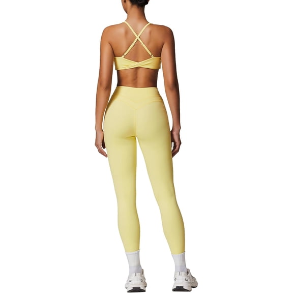 HPINK-T Womens Workout Sets Adjustable Straps Sports Bras and High Waist Leggings Sets Pilates 2 Piece Outfits for Women