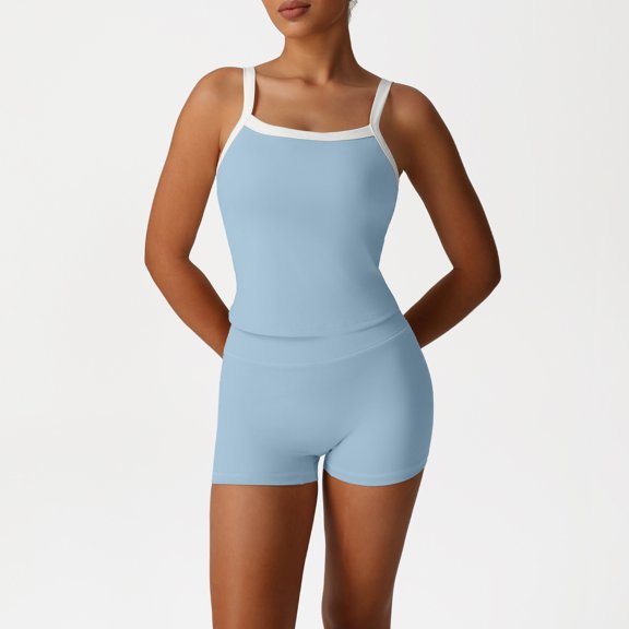 HPINK-T Workout Sets for Women 2 Piece High Waisted Seamless Leggings with Padded Stretchy Sports Bra Sets Gym Clothes