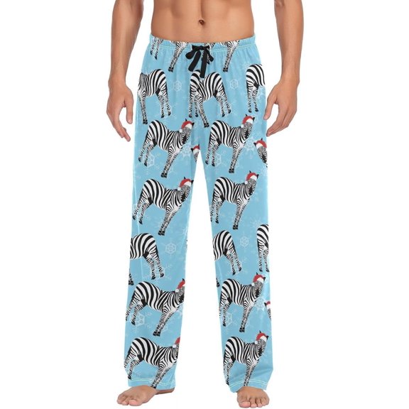 HPINK-T Xmas Zebra Pajama Pants for Men Pajama Bottoms Sleep Lounge Pjs Pantsc