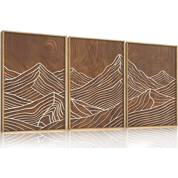 HPINUB Large Boho Wildflowers Canvas Framed Wall Art Set,Minimalist Vintage Flower Wall Decor,Beige Floral Botanical Artwork for Living Room Bedroom,Dining Room,Office -16"x24"x3