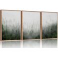 thumbnail image 1 of HPINUB Misty Green Forest Canvas Wall Art Set, Nature Scenery Modern Wall Decor, Foggy Mountain Wall Painting, Woodland Landscape Nursery Art Print for Living Room, Bedroom(only canvas), 1 of 6