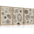 thumbnail image 1 of HPINUB Vintage Food and Drink Framed Canvas Wall Art Set,Sketch Pizza Cheers Wall Decor,Thanksgiving Dinner Turkey Artwork,Black and white Art Prints for Kitchen,Dining Room,Gatherings Decor-16"x24", 1 of 5