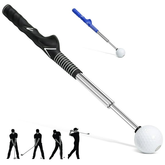 Retractable Golf Swing Training Aid, Golf Grip Trainer & Golf Swing Trainer, Black