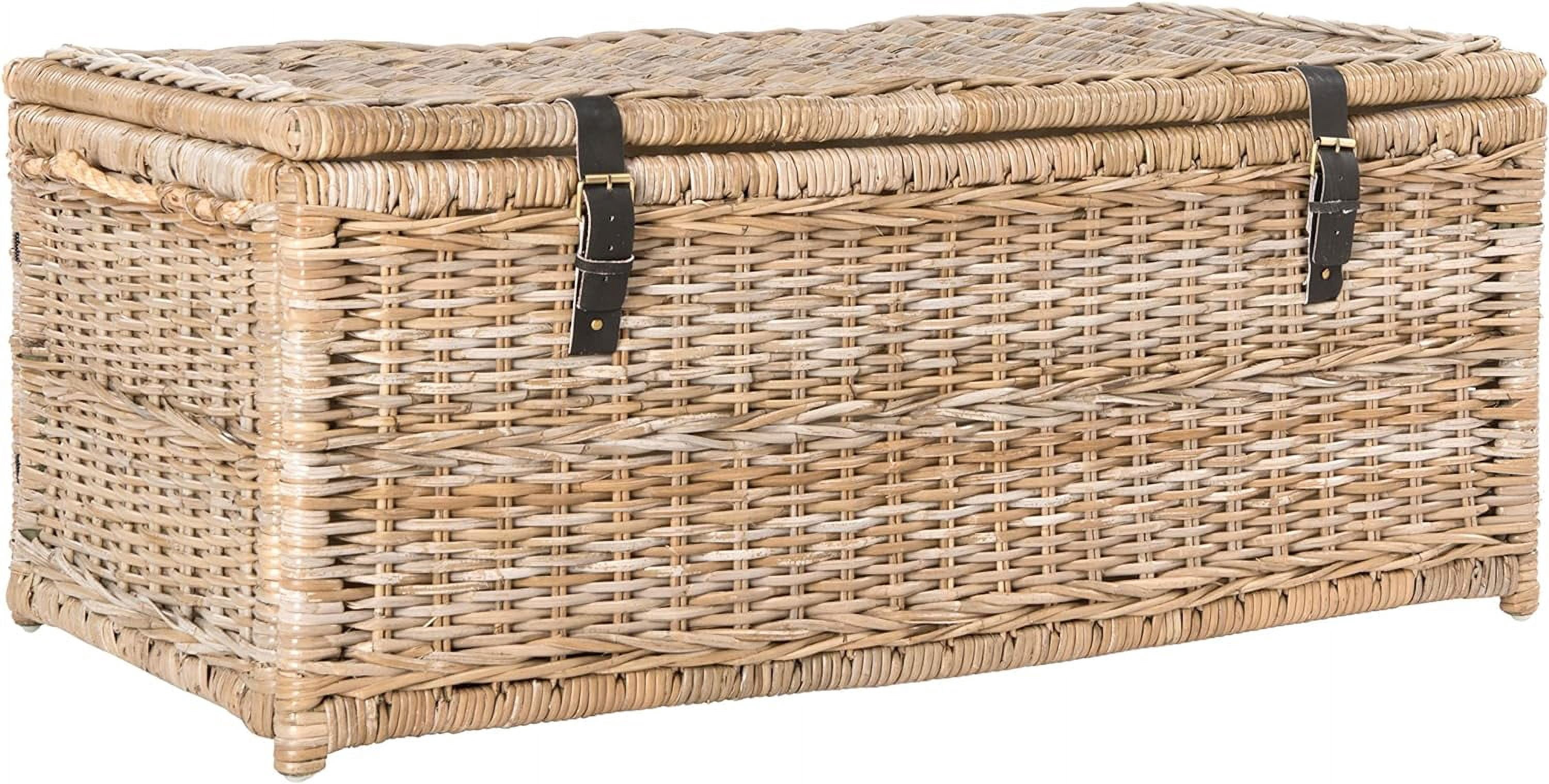 HPM9000C 46" Wicker Storage Trunk, Collapsible for flat storage, Rattan ...