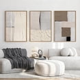 thumbnail image 1 of HPNIUB Large Abstract Neutral Framed Canvas Wall Art Mid Century Beige Brown Gray Textured Painting Set of 3 for Living Room Bedroom Office 24x36 Inch, 1 of 9