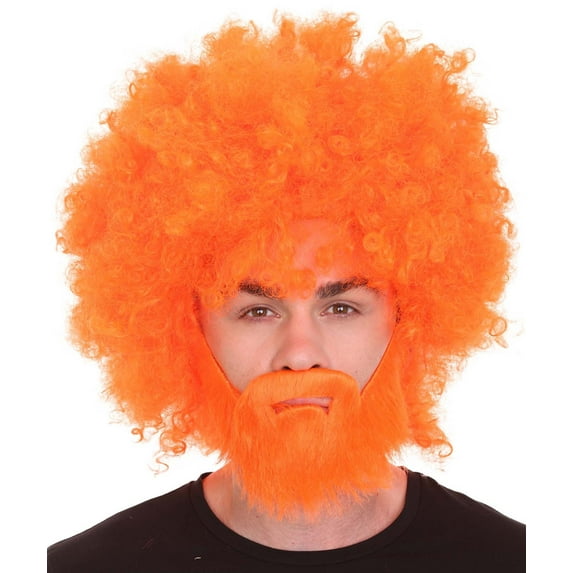 HPO Adult 80's Painter Wig and Beard Set | Easy and Classic Celebrity Costume | Premium Halloween Wig