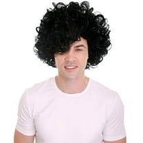 HPO Adult 80s Prince of Pop Star Curly Hair Wig | Black Curly Celebrity Halloween Wig