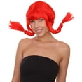 thumbnail image 1 of HPO Adult Bavarian Teen/Women Double Braided Wig, Red Color Wig, Synthetic Fiber, 1 of 98