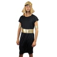 thumbnail image 1 of HPO Adult Men's Pharaoh Costume – King of Egypt 4PC Outfit with Headpiece, Black & Gold for Halloween, 1 of 6
