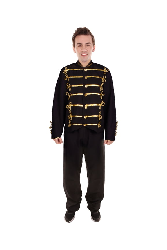 Adult Men Soldier Jacket Celebrity Costume, Black Color Cosplay Costume, Synthetic Fabric