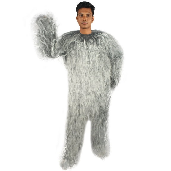 HPO Adult Men or Women Hairy Snowman Yeti Costume | Mountain Warrior Ape Halloween Costume | Multiple Size & Colors Cosplay