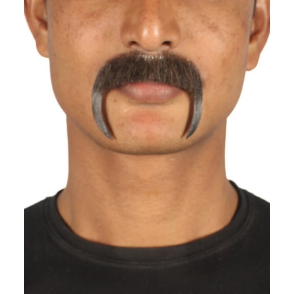 HPO Adult Men's American Footballer Aron Mustache, Mixed Brown Color Synthetic Fiber