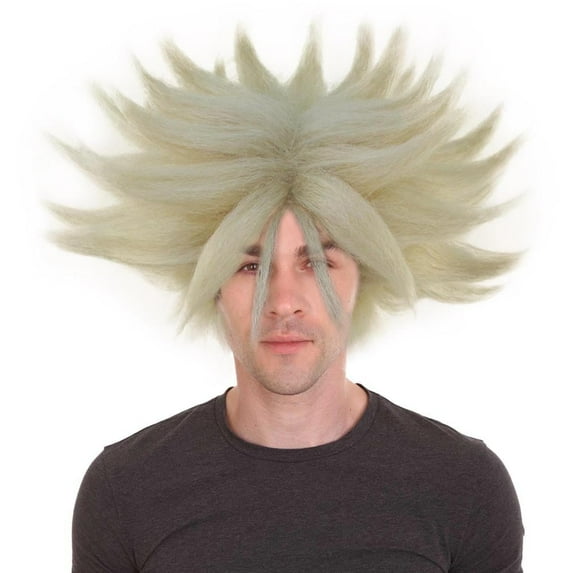 HPO Adult Men’s Anime Spike Wig – Blonde, Flame-Retardant Synthetic Fiber, Breathable Capless Design for Cosplay, TV & Movie Characters