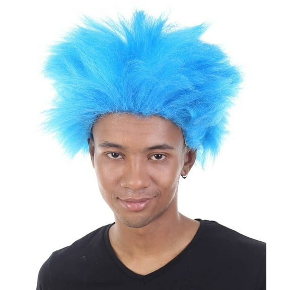 HPO| Adult Men's Blue Fuzzy Funny Costume| Breathable Capless Cap