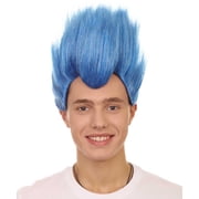 HPO Adult Mens Blue Flame Hades Wig – Synthetic Costume Hair for Halloween & Cosplay