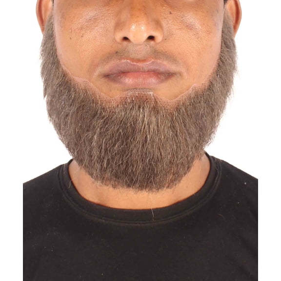 HPO Chin Curtain Beard for Adults, Fake Beard Costume Accessory for Halloween Cosplay Parties, Brown
