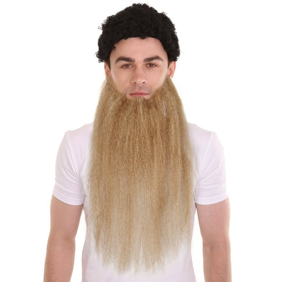 HPO Adult Men's Chin Curtain Style Long Beard Set | Brown Color Best for Cosplay Beard