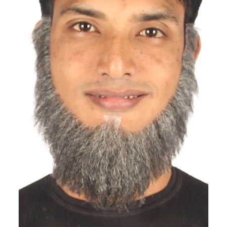HPO | Adult Men's Chin Curtain Style Long Beard Set | Gray Color Cosplay Beard