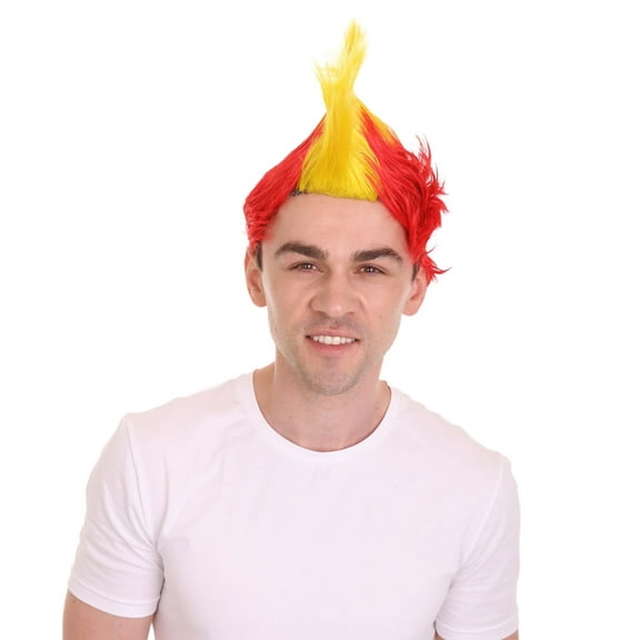 HPO Adult Men's Color Styles Mohawk Punk Rock Spiky Wig Straight Spiked Halloween Fancy Hair