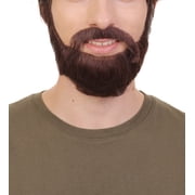 HPO Adult Mens Dark Brown Boxed Beard, High Quality Synthetic Fiber Beard Set
