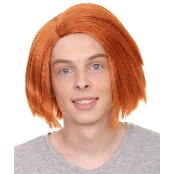 HPO Adult Men's Evil Doll Play Wig | Orange Color | Premium Halloween for Fiber Wig