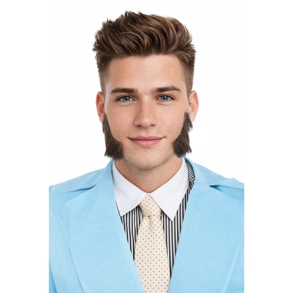 HPO Adult Men's Fake Mutton Chops Side Burns, Multiple Color Option, Flame-retardant Synthetic Fiber