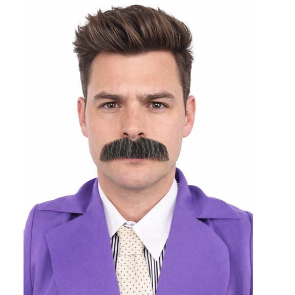 HPO Adult Men's Fake Human Hair Rancher Cowboy Mustache | Novelty False Facial Hair