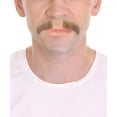 thumbnail image 1 of HPO Adult Men's Fake Human Hair Suave PornStache Mustache | Novelty False Facial Hair | Light Brown Color | Costume Accessory, 1 of 3