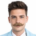 thumbnail image 1 of HPO Adult Men's Fake Human Hair Western Doc Mustache | Novelty False Facial Hair | Synthetic Fiber, 1 of 8