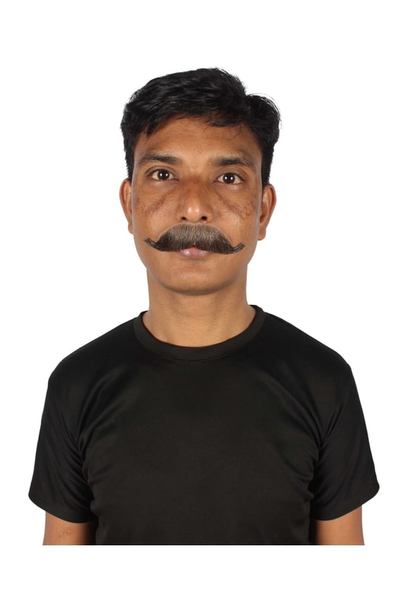 Adult Men's Fake Human Hair Western Doc Mustache | Novelty False Facial Hair | Synthetic Fiber