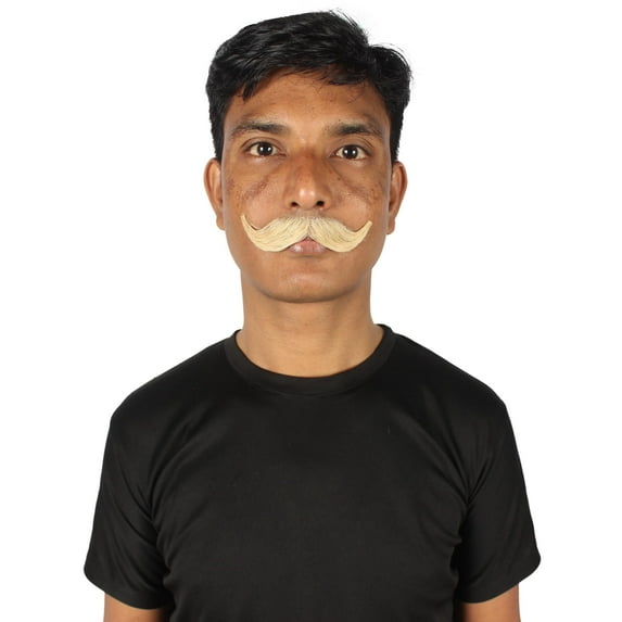 HPO Adult Men's Fake Imperial Human Hair Mustache | Blonde Color.