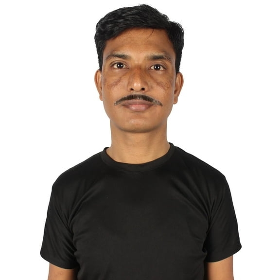 HPO Adult Men's Fake Synthetic Hair Mustache | Natural Black Color Options