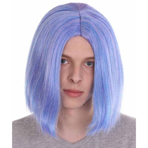 HPO Adult Mens Fancy Animation Wig, Purple Flame-retardant Synthetic Fiber
