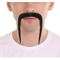 thumbnail image 1 of HPO Adult Men's Fu Manchu Fake Human Hair Mustache, 1 of 6