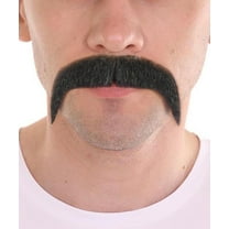 HPO Adult Men's Fu Manchu Style Moustache Set | Black Cosplay Facial Hair
