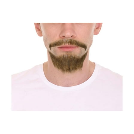 Brown Fake Goatee Beard for Men - Adult Synthetic Facial Hair Costume for Halloween & Cosplay
