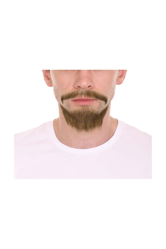 Brown Fake Goatee Beard for Men - Adult Synthetic Facial Hair Costume for Halloween & Cosplay