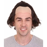 HPO Adult Mens Half-bald head Joker Wig, Glow in the Dark Brown Wigs, Cosplay Wigs for Halloween, Party Wigs