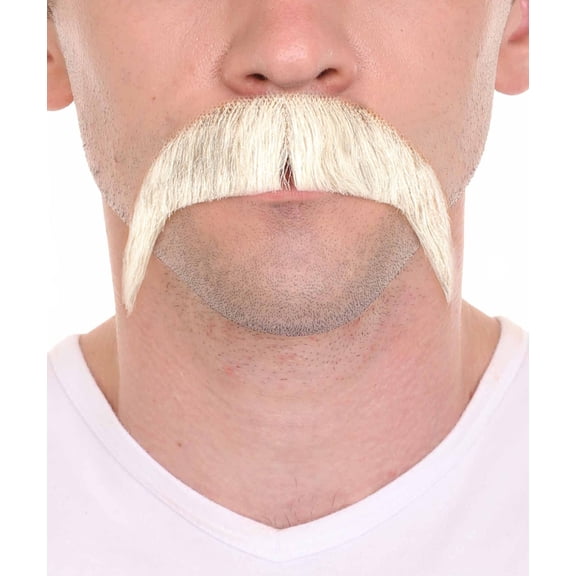 HPO Adult Men's Horseshoe Human Hair Mustache Styles | Facial Hair Multiple Colors Option