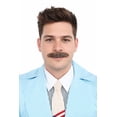 thumbnail image 1 of HPO Adult Men's Human Hair Fake White Mustache, Facial Hair Multiple Colors Option, 1 of 8